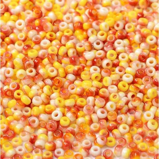 White Opaque Funky Apple Miyuki 8/0 Seed Beads, colour 55061 White Opaque Funky Apple Miyuki 8/0 Seed Beads, colour 55061