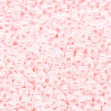 White/pink colour lined Miyuki 11/0 seed beads, Colour 0427,  22g approx.