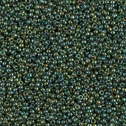 Green Transparent Gold Luster Rainbow, Colour 1890, Miyuki 11/0, 22g approx. Green Transparent Gold Luster Rainbow, Colour 1890, Miyuki 11/0, 22g approx.