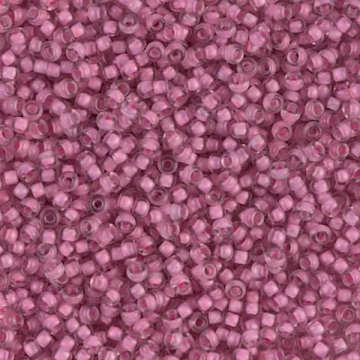Semi-frosted Light Raspberry Lined Crystal, Colour 1931, Miyuki 11/0, 22g approx. Semi-frosted Light Raspberry Lined Crystal, Colour 1931, Miyuki 11/0, 22g approx.