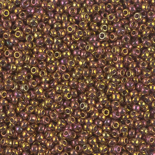 Transparent Tea Berry Gold Iris, Colour 2449, Miyuki 11/0, 22g approx.