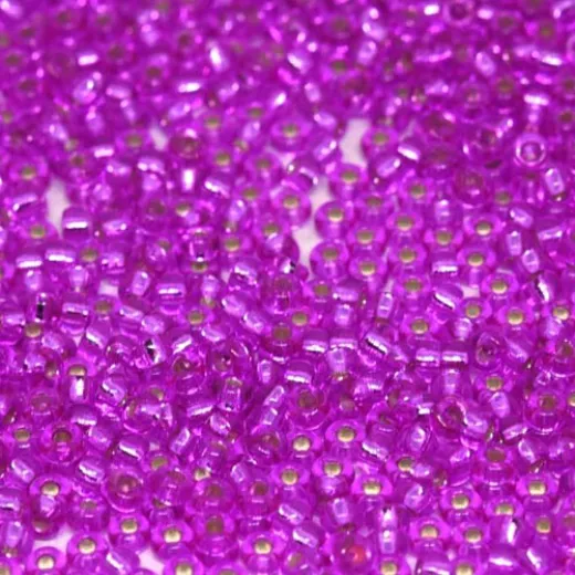 Hot Lavender Silver Lined Dyed, Colour 1339, Miyuki 11/0, 22g approx. Hot Lavender Silver Lined Dyed, Colour 1339, Miyuki 11/0, 22g approx.