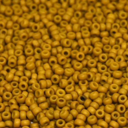 Matte Mustard Opaque, Colour 2312, Miyuki 11/0, 22g approx. Matte Mustard Opaque, Colour 2312, Miyuki 11/0, 22g approx.