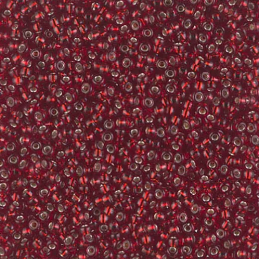Silverlined Dark Ruby, Colour 2427, Miyuki 11/0, 22g approx. Silverlined Dark Ruby, Colour 2427, Miyuki 11/0, 22g approx.