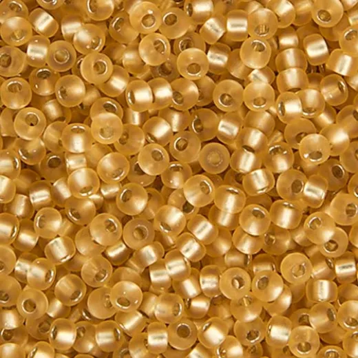 Semi-Matte Silver Lined Gold Miyuki 15/0 Seed Beads, 8.2g, Colour 1902 Semi-Matte Silver Lined Gold Miyuki 15/0 Seed Beads, 8.2g, Colour 1902