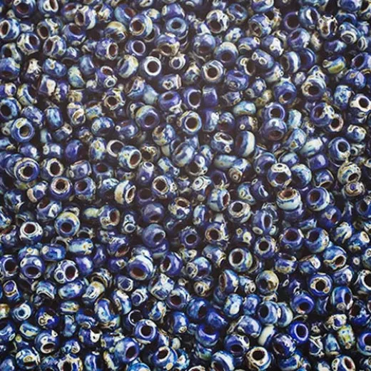 Picasso Opaque Cobalt Miyuki size 6/0 Colour 4518, 250g approx.