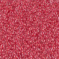 Dark Coral Lined Crystal Miyuki Size 8/0 seed beads, Colour 226, 22gm