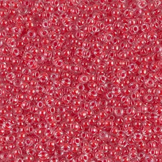 Dark Coral Lined Crystal Miyuki Size 8/0 seed beads, Colour 226, 22gm Dark Coral Lined Crystal Miyuki Size 8/0 seed beads, Colour 226, 22gm