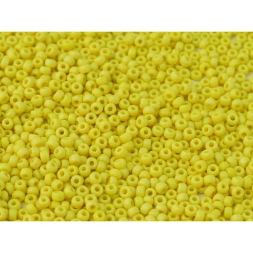 Matte Yellow Opaque Miyuki 11/0 Seed Beads, bulk bag 250g, Colour 0404F Matte Yellow Opaque Miyuki 11/0 Seed Beads, bulk bag 250g, Colour 0404F