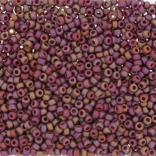 Dark Red Frost Opaque Glazed Rainbow, Colour 4696, Miyuki 11/0, 22g appx.