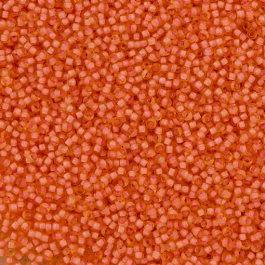 Salmon/Lined Lt. Ambr Semi-Matte, Colour-1935, Miyuki 11/0, 22g Salmon/Lined Lt. Ambr Semi-Matte, Colour-1935, Miyuki 11/0, 22g