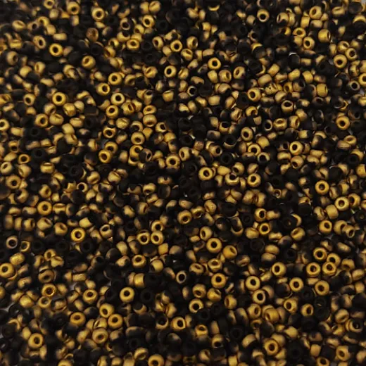 Jet Amber Matted, Miyuki 11/0 Union Seed Beads, Colour 401F/26471, Approx. 22g