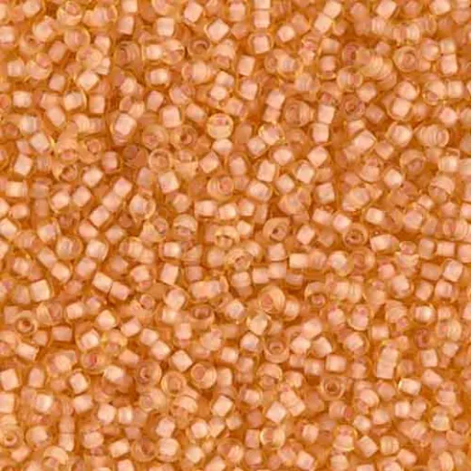 Semi Matte Light Peach Lined / Amber -1922, Miyuki 11/0, 22g approx.