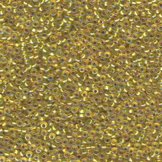 Silver Lined Yellow AB -1006, Miyuki 11/0, 22g approx. Silver Lined Yellow AB -1006, Miyuki 11/0, 22g approx.