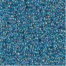 Marine blue lined crystal AB Miyuki 11/0 seed beads, Colour 0279,  22g approx.
