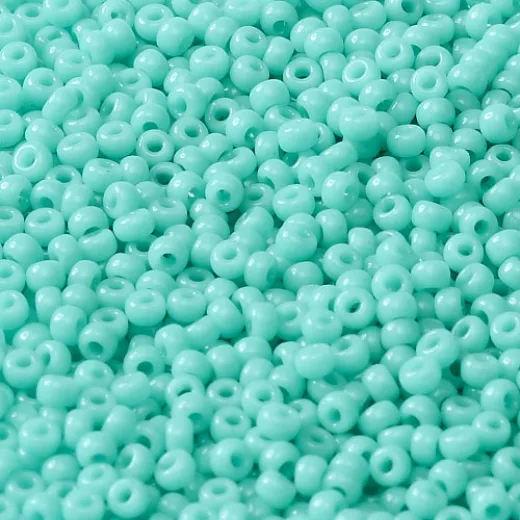 Miyuki Size 11 Seed Beads, Light Turquoise Green Opaque, Colour 0412L, 22g Approx. Miyuki Size 11 Seed Beads, Light Turquoise Green Opaque, Colour 0412L, 22g Approx.