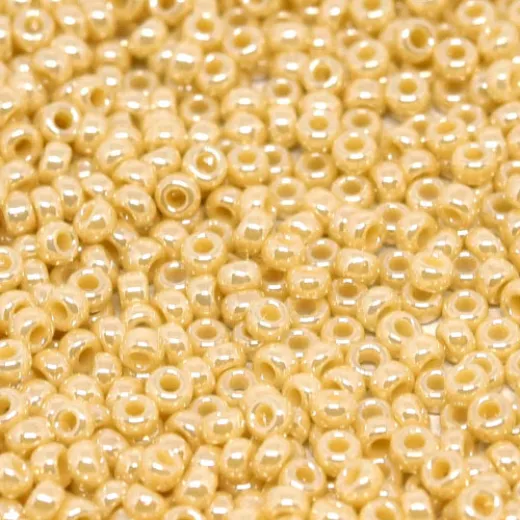 Opaque pearl dark cream ceylon luster Miyuki 11/0 seed beads, Colour 0442,  22g approx.