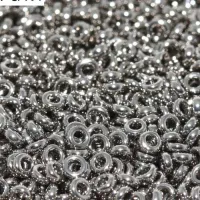 Nickel Plated Miyuki 2.2mm Spacer Beads, colour 0190, approx 4.9g