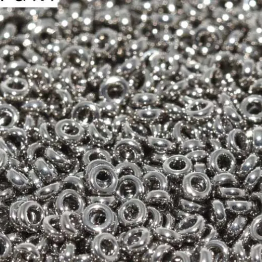 Nickel Plated Miyuki 2.2mm Spacer Beads, colour 0190, approx 4.9g Nickel Plated Miyuki 2.2mm Spacer Beads, colour 0190, approx 4.9g