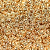 24kt Light Gold Plated Miyuki 2.2mm Spacer Beads, colour 0193, approx 4.9g 24kt Light Gold Plated Miyuki 2.2mm Spacer Beads, colour 0193, approx 4.9g