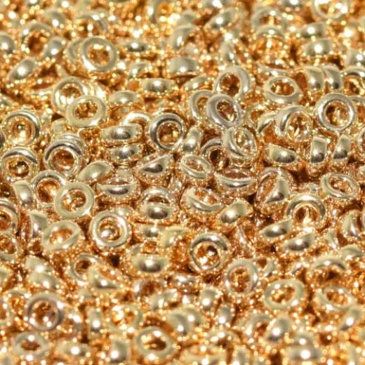 24kt Light Gold Plated Miyuki 2.2mm Spacer Beads, colour 0193, approx 4.9g 24kt Light Gold Plated Miyuki 2.2mm Spacer Beads, colour 0193, approx 4.9g