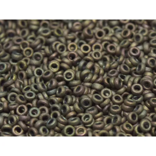 Miyuki Matte Metallic Khaki Iris 2.2mm Spacer Beads, colour 2035, approx 4.9g Miyuki Matte Metallic Khaki Iris 2.2mm Spacer Beads, colour 2035, approx 4.9g