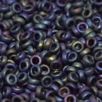 Multi-Iris Matte Miyuki 2.2mm Spacer Beads, colour 0401FR, approx 4.9g