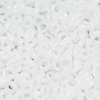 White Opaque Miyuki 2.2mm Spacer Beads, colour 0402, approx 4.9g
