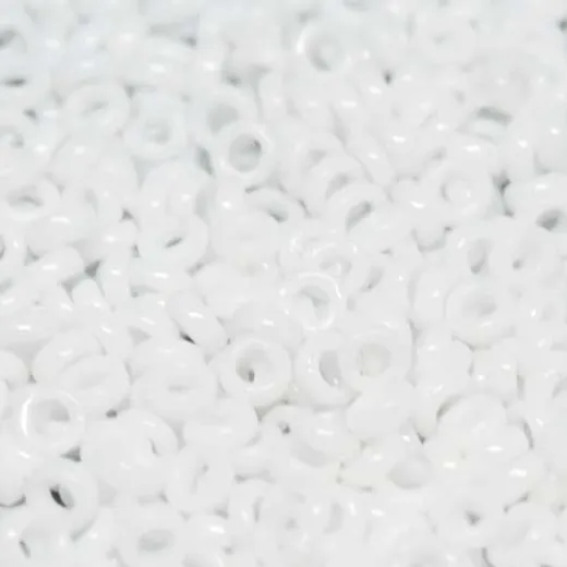 White Opaque Miyuki 2.2mm Spacer Beads, colour 0402, approx 4.9g White Opaque Miyuki 2.2mm Spacer Beads, colour 0402, approx 4.9g