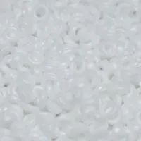 White Opaque AB Matte Miyuki 2.2mm Spacer Beads, colour 0402FR, approx 4.9g