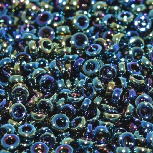 Metallic Blue Iris Miyuki Spacer Beads 3 x 1.3mm, colour 0455, approx 10g Metallic Blue Iris Miyuki Spacer Beads 3 x 1.3mm, colour 0455, approx 10g
