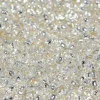 Crystal Silver Lined Miyuki Spacer Beads 3 x 1.3mm, colour 0001, approx 10g Crystal Silver Lined Miyuki Spacer Beads 3 x 1.3mm, colour 0001, approx 10g