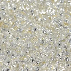 Crystal Silver Lined Miyuki Spacer Beads 3 x 1.3mm, colour 0001, approx 10g