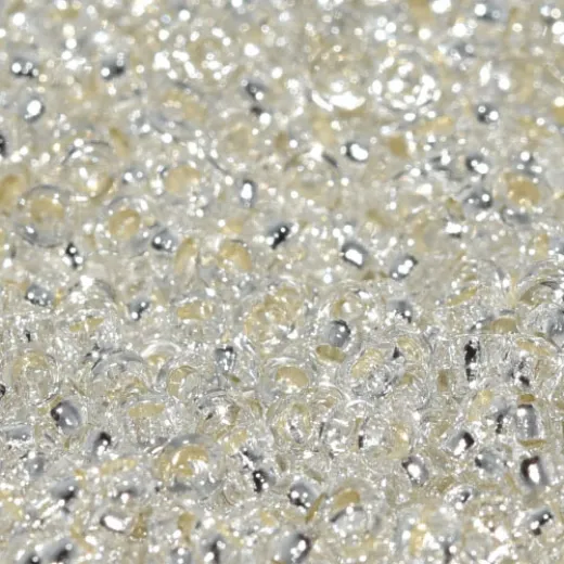 Crystal Silver Lined Miyuki Spacer Beads 3 x 1.3mm, colour 0001, approx 10g Crystal Silver Lined Miyuki Spacer Beads 3 x 1.3mm, colour 0001, approx 10g
