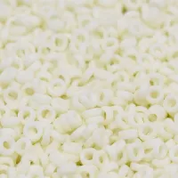 Matted Opaque Cream Miyuki 2.2mm Spacer Beads, colour 2021, approx 4.9g