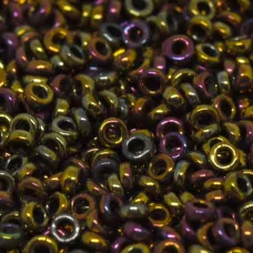 Metallic Gold Violet Miyuki Spacer Beads 3 x 1.3mm, colour 0462, approx 10g