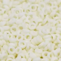 Matte Opaque Cream Miyuki Spacer Beads 3 x 1.3mm, colour 2021, approx 10g