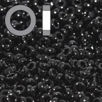 Black Opaque Miyuki 2.2mm Spacer Beads, colour 0401, approx 4.9g