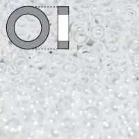 White Pearl Ceylon Miyuki 2.2mm Spacer Beads, colour 0420, approx 4.9g
