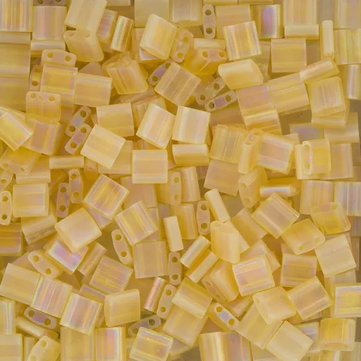 Light Amber Transparent AB Matte, Miyuki Tila Beads, Colour 0132FR, 5.2g Light Amber Transparent AB Matte, Miyuki Tila Beads, Colour 0132FR, 5.2g