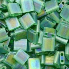 Tila Beads Light Emerald Transparent AB Matte 5.2gm pack - 0146FR