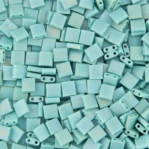 Turquoise Opaque Matte AB Colour 0412FR Miyuki Tila Bead 50g bag Turquoise Opaque Matte AB Colour 0412FR Miyuki Tila Bead 50g bag