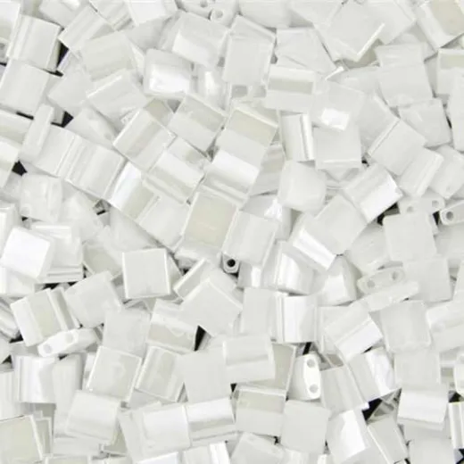 Tila Beads White Pearl Opaque Ceylon 5.2gm pack - 0420 Tila Beads White Pearl Opaque Ceylon 5.2gm pack - 0420