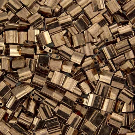 Tila Beads Dark Bronze Opaque Metallic 5.2gm pack - 0457 Tila Beads Dark Bronze Opaque Metallic 5.2gm pack - 0457