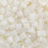 White Opaque Glazed, Miyuki Tila Beads, Colour 0512, 5.2g