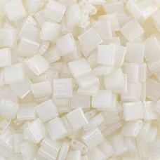 White Opaque Glazed, Miyuki Tila Beads, Colour 0512, 5.2g