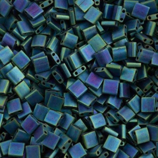 Tila Beads Green Opaque AB 5.2gm pack - 2064 Tila Beads Green Opaque AB 5.2gm pack - 2064