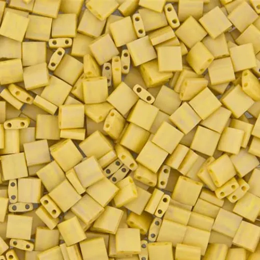 Tila Beads Mustard Opaque Matte 5.2gm pack - 2311 Tila Beads Mustard Opaque Matte 5.2gm pack - 2311