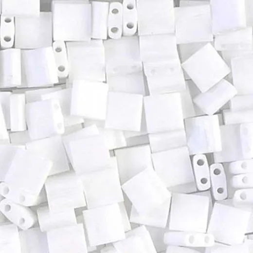 Tila Beads White Opaque Matted AB 0402FR, 5.2g bag Tila Beads White Opaque Matted AB 0402FR, 5.2g bag