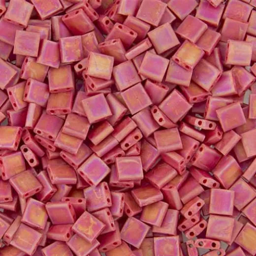 Tila Beads Red Opaque AB Matte 5.2gm pack - 0408FR Tila Beads Red Opaque AB Matte 5.2gm pack - 0408FR
